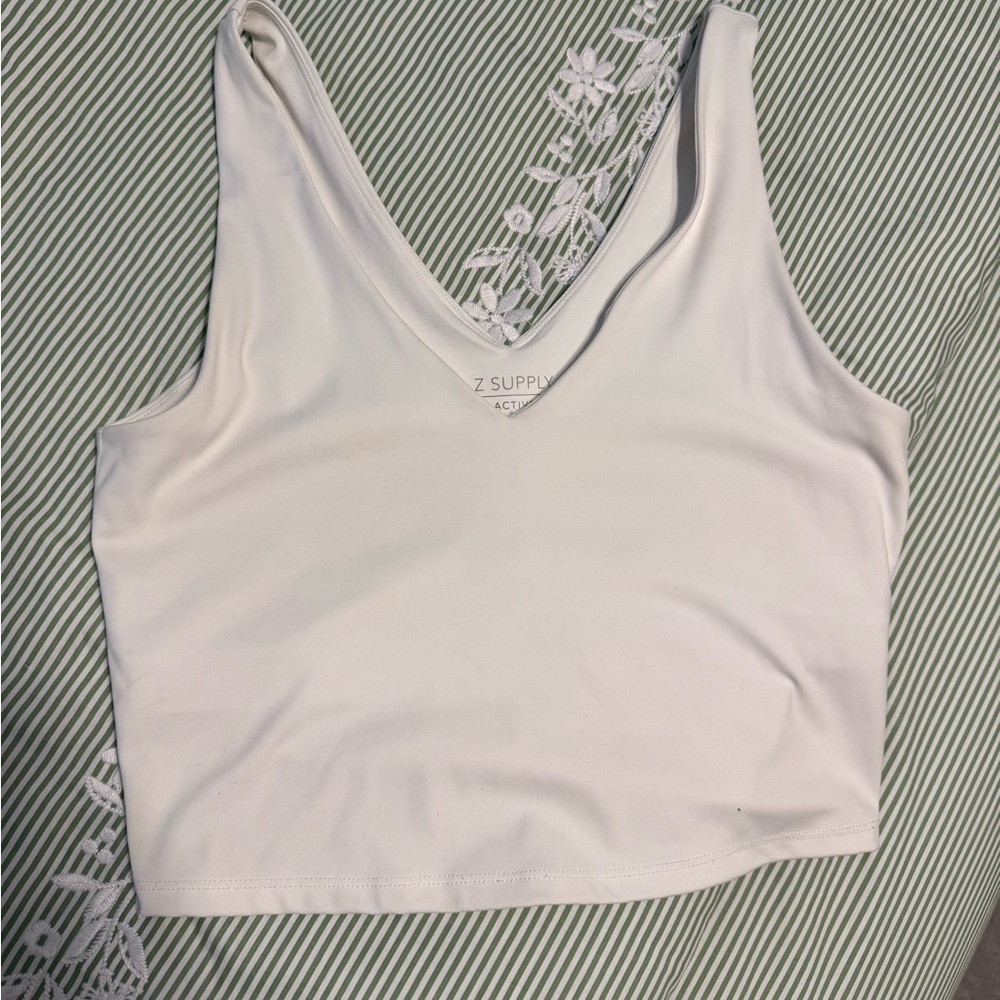 Z Supply Cream Crop Top